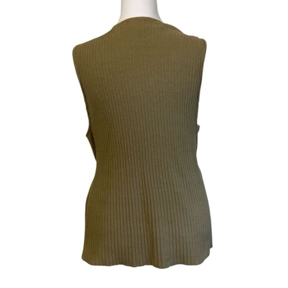Fenini Women's Small-100% Linen/Cotton Wrap Top Sleeveless Vest Tan-Made USA - Picture 2 of 8